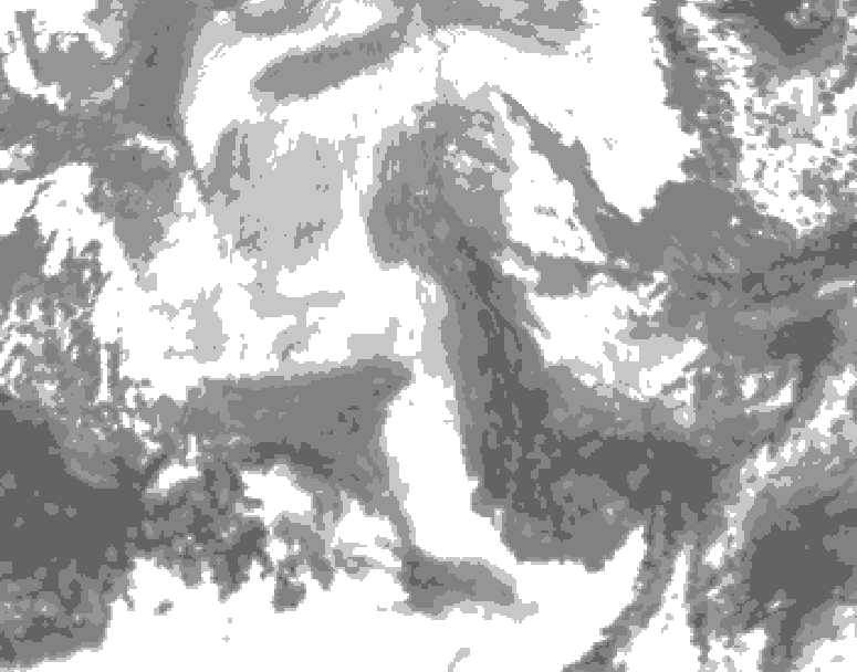 GDPS total cloud 228 hour forecast chart for Canada based on 2025/12/10 0000Z data