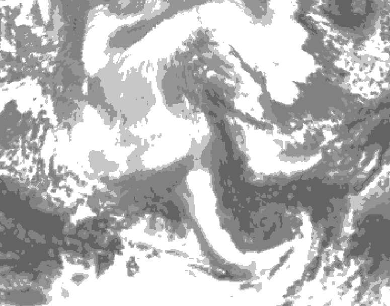 GDPS total cloud 234 hour forecast chart for Canada based on 2025/12/10 0000Z data