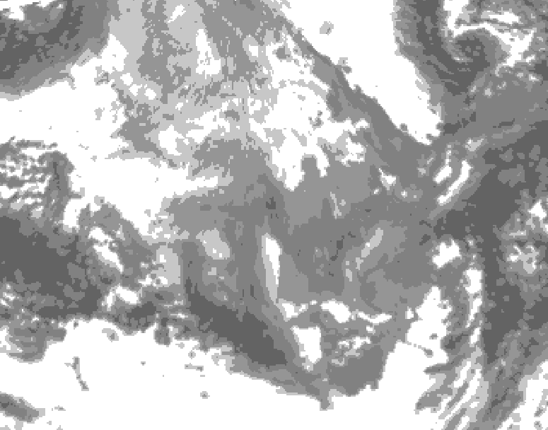 GDPS total cloud 030 hour forecast chart for Canada based on 2025/12/10 1200Z data