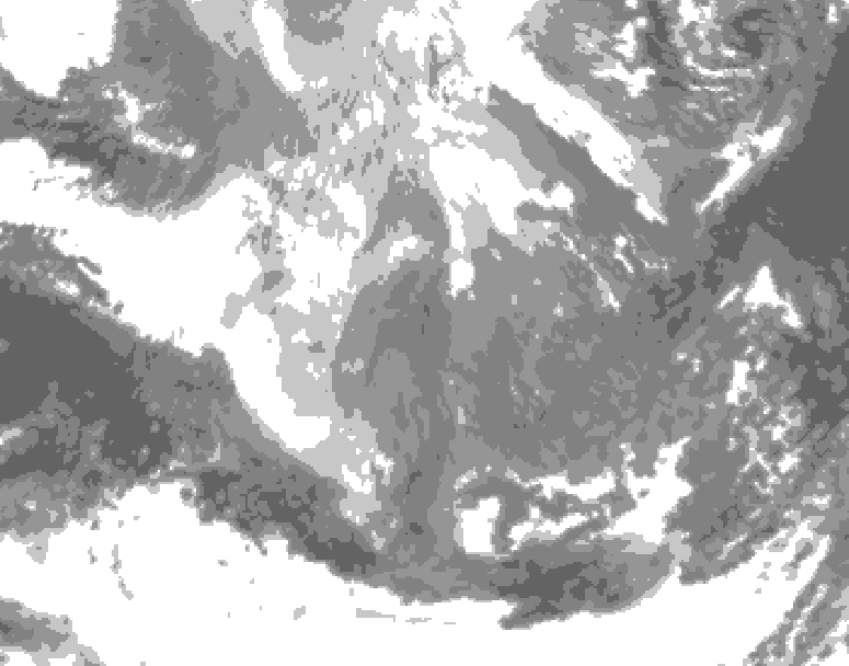 GDPS total cloud 048 hour forecast chart for Canada based on 2025/12/10 1200Z data