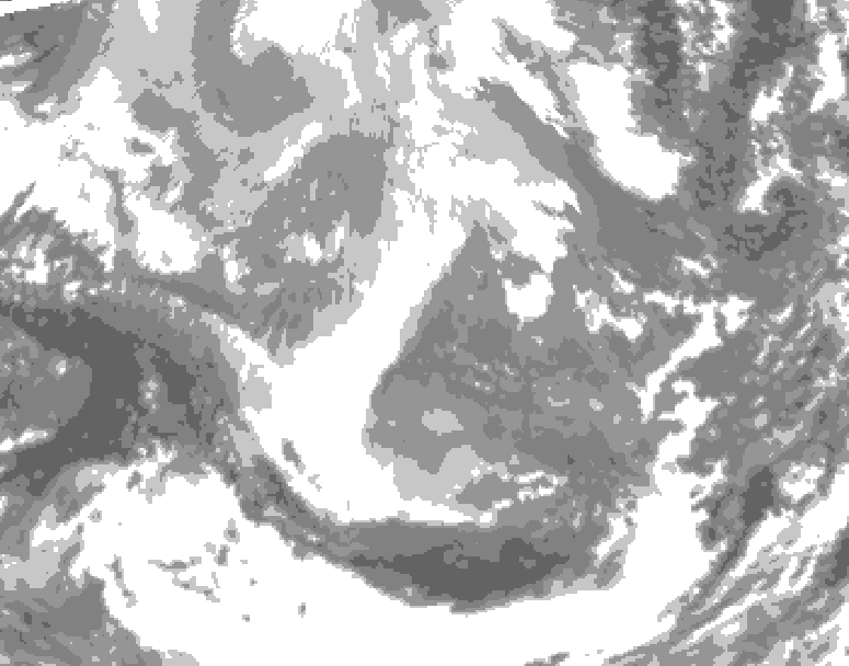 GDPS total cloud 078 hour forecast chart for Canada based on 2025/12/10 1200Z data
