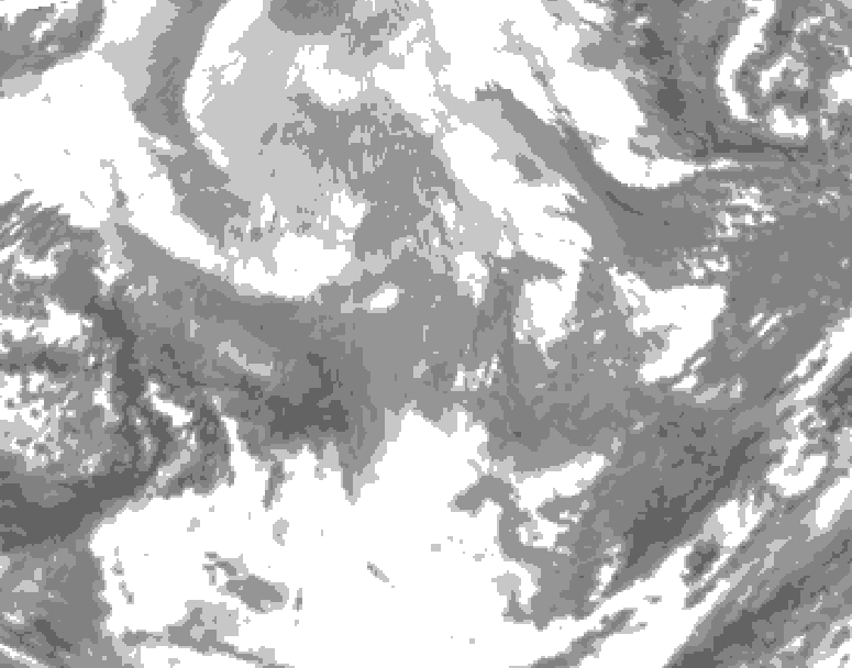 GDPS total cloud 096 hour forecast chart for Canada based on 2025/12/10 1200Z data