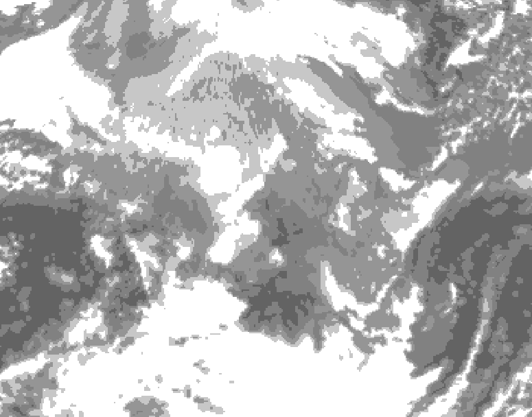 GDPS total cloud 114 hour forecast chart for Canada based on 2025/12/10 1200Z data