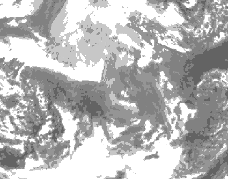GDPS total cloud 138 hour forecast chart for Canada based on 2025/12/10 1200Z data
