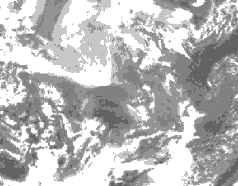 GDPS total cloud 144 hour forecast chart for Canada based on 2025/12/10 1200Z data
