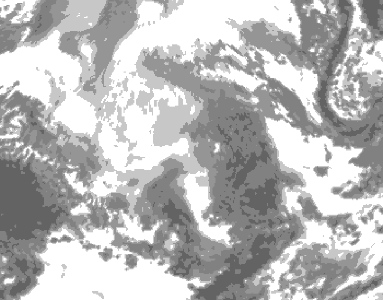 GDPS total cloud 180 hour forecast chart for Canada based on 2025/12/10 1200Z data
