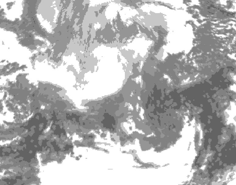 GDPS total cloud 228 hour forecast chart for Canada based on 2025/12/10 1200Z data