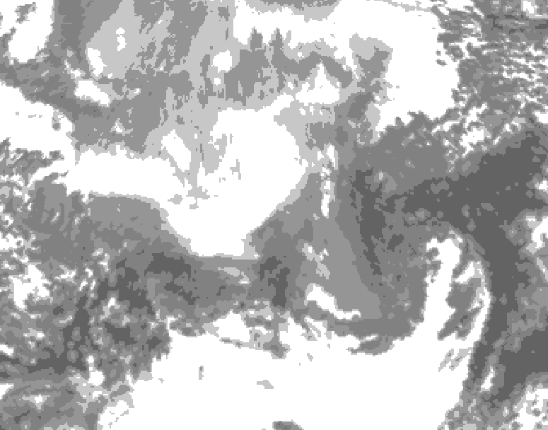 GDPS total cloud 234 hour forecast chart for Canada based on 2025/12/10 1200Z data