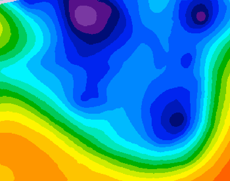 GDPS 500 millibar geopotential height 024 hour forecast chart for Canada based on 2025/12/11 0000Z data