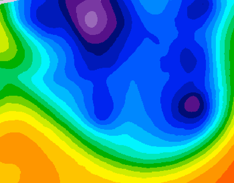 GDPS 500 millibar geopotential height 036 hour forecast chart for Canada based on 2025/12/11 0000Z data