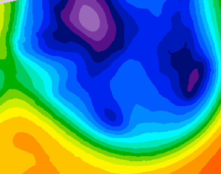 GDPS 500 millibar geopotential height 048 hour forecast chart for Canada based on 2025/12/11 0000Z data