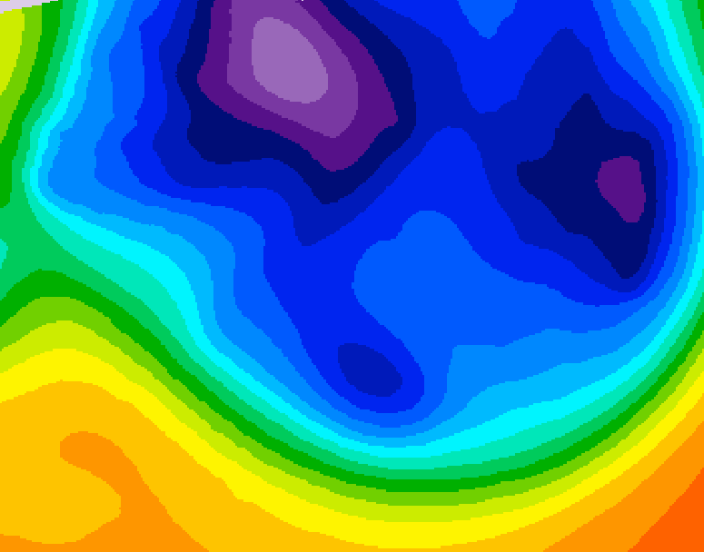 GDPS 500 millibar geopotential height 054 hour forecast chart for Canada based on 2025/12/11 0000Z data