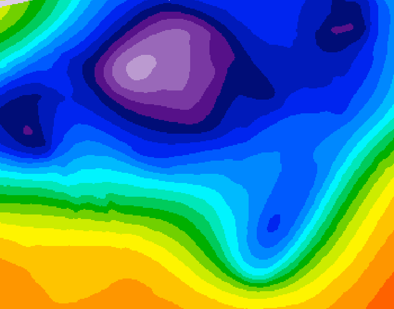 GDPS 500 millibar geopotential height 090 hour forecast chart for Canada based on 2025/12/11 0000Z data