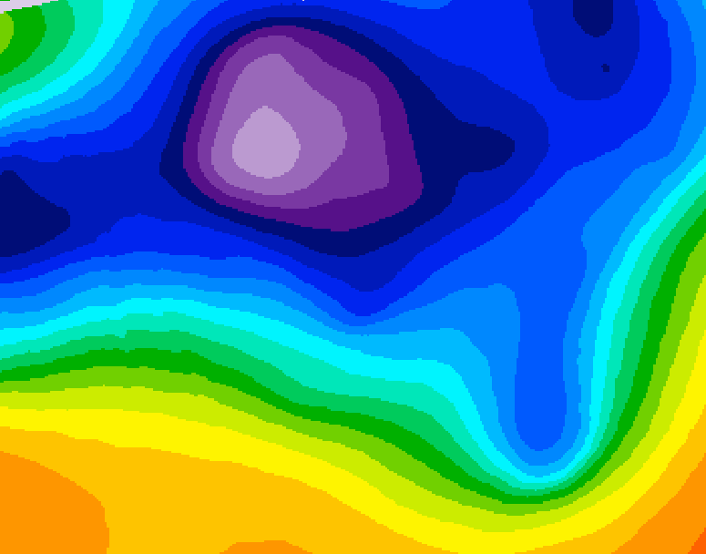 GDPS 500 millibar geopotential height 102 hour forecast chart for Canada based on 2025/12/11 0000Z data