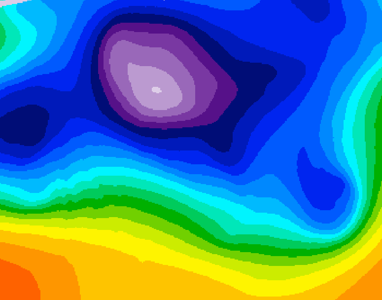 GDPS 500 millibar geopotential height 114 hour forecast chart for Canada based on 2025/12/11 0000Z data