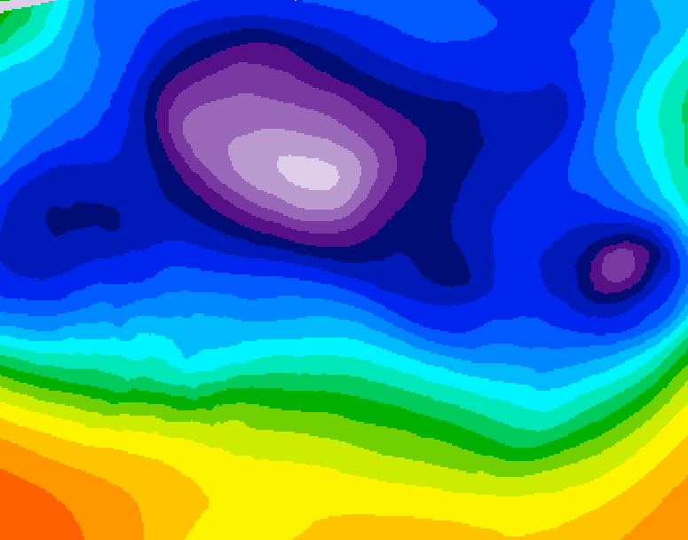 GDPS 500 millibar geopotential height 126 hour forecast chart for Canada based on 2025/12/11 0000Z data