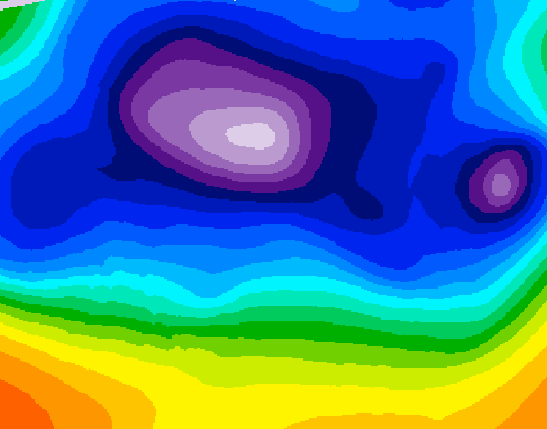 GDPS 500 millibar geopotential height 132 hour forecast chart for Canada based on 2025/12/11 0000Z data