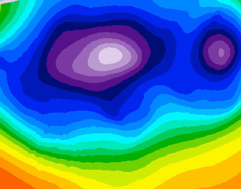 GDPS 500 millibar geopotential height 150 hour forecast chart for Canada based on 2025/12/11 0000Z data