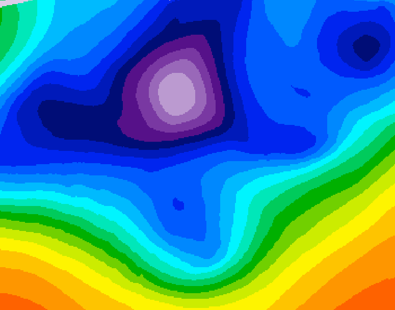 GDPS 500 millibar geopotential height 180 hour forecast chart for Canada based on 2025/12/11 0000Z data