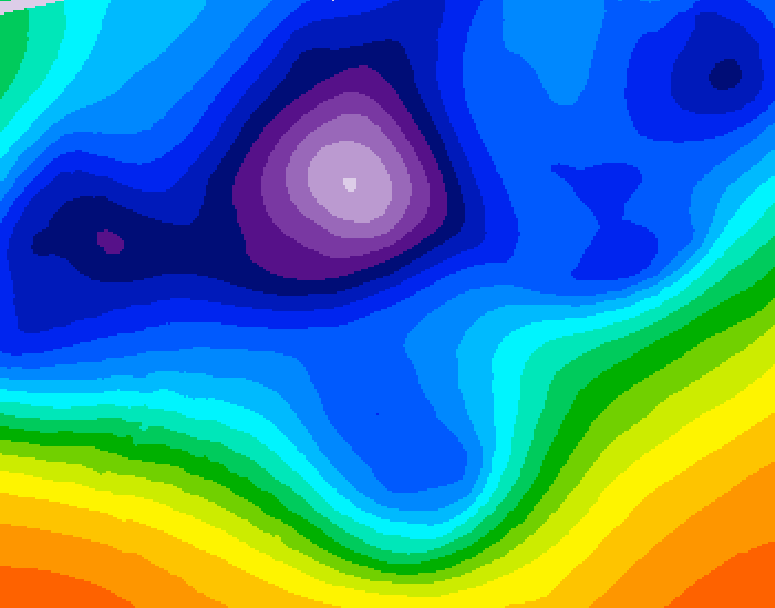 GDPS 500 millibar geopotential height 186 hour forecast chart for Canada based on 2025/12/11 0000Z data