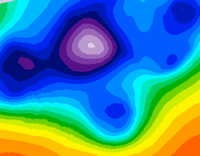 GDPS 500 millibar geopotential height 192 hour forecast chart for Canada based on 2025/12/11 0000Z data