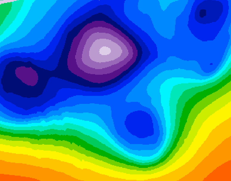 GDPS 500 millibar geopotential height 198 hour forecast chart for Canada based on 2025/12/11 0000Z data