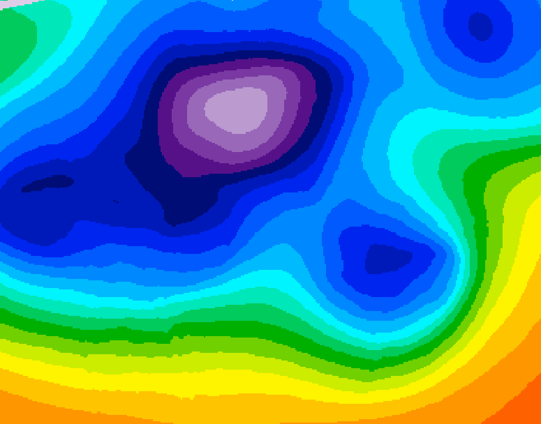 GDPS 500 millibar geopotential height 216 hour forecast chart for Canada based on 2025/12/11 0000Z data