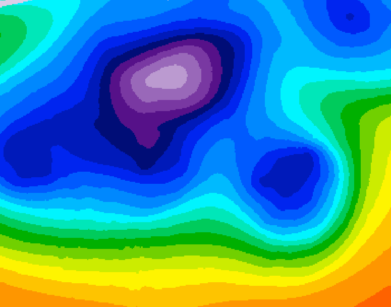 GDPS 500 millibar geopotential height 222 hour forecast chart for Canada based on 2025/12/11 0000Z data