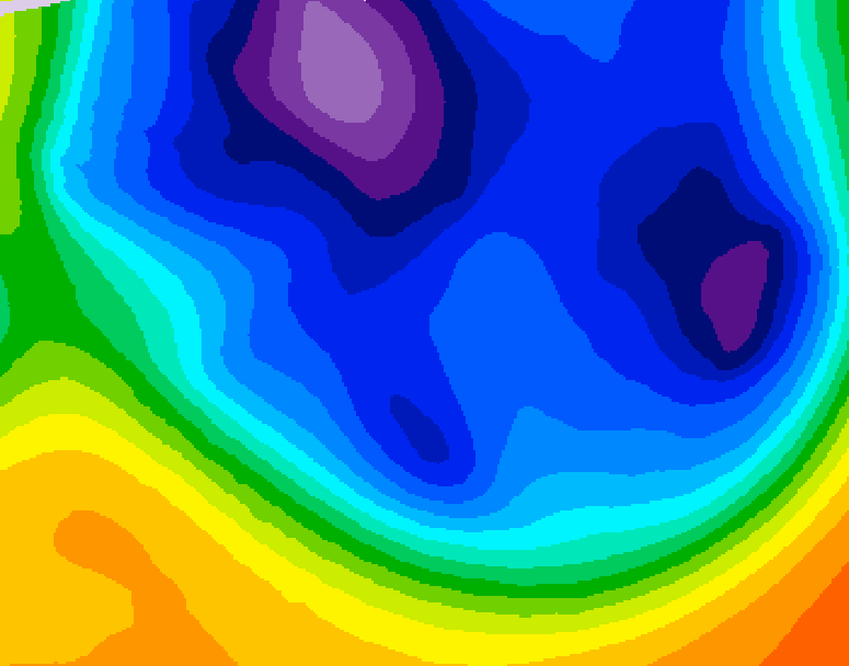 GDPS 500 millibar geopotential height 036 hour forecast chart for Canada based on 2025/12/11 1200Z data