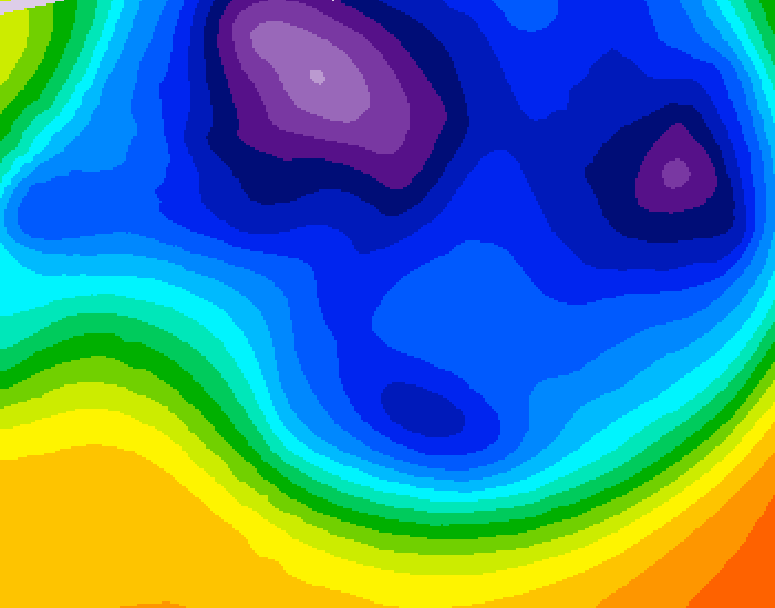 GDPS 500 millibar geopotential height 048 hour forecast chart for Canada based on 2025/12/11 1200Z data