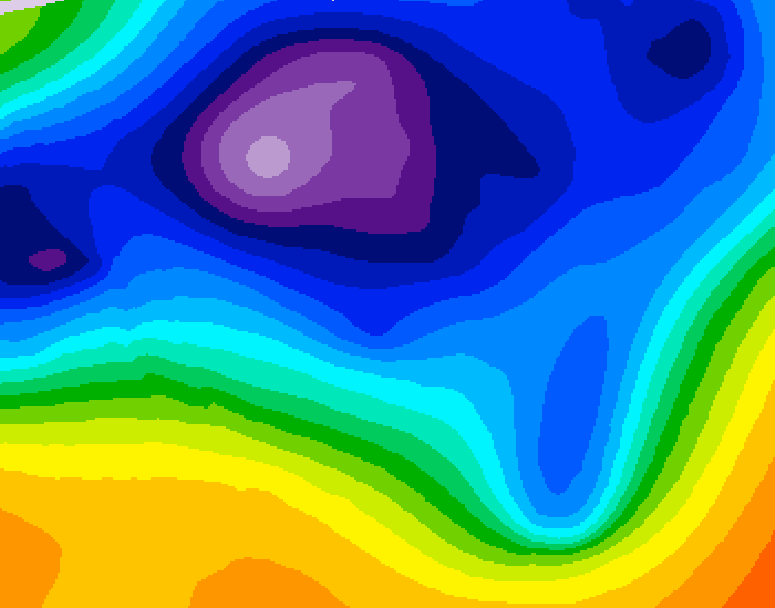 GDPS 500 millibar geopotential height 084 hour forecast chart for Canada based on 2025/12/11 1200Z data