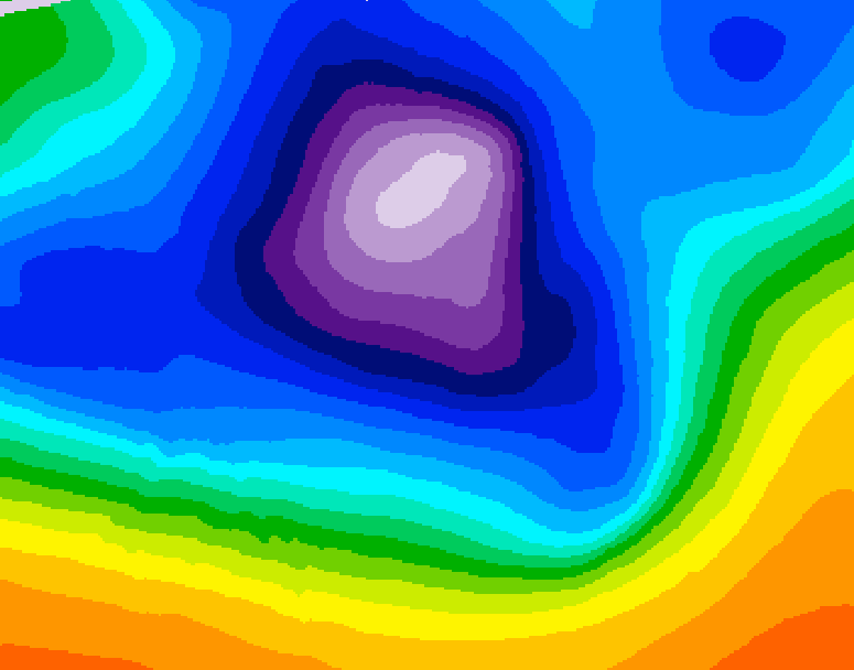 GDPS 500 millibar geopotential height 192 hour forecast chart for Canada based on 2025/12/11 1200Z data