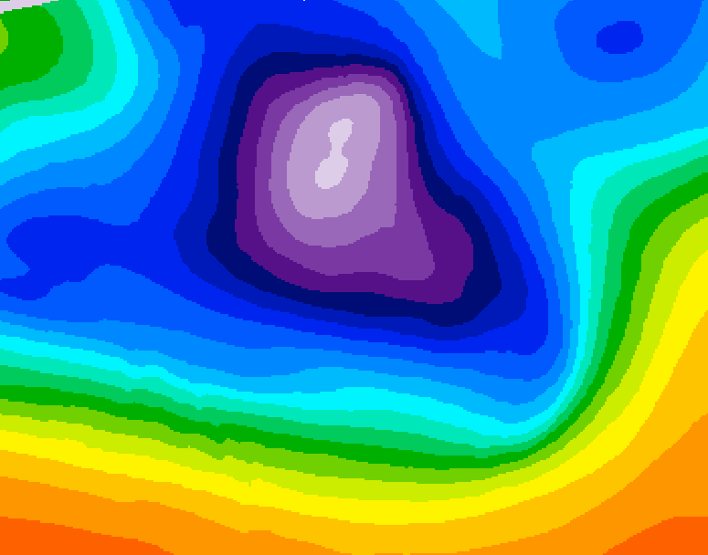 GDPS 500 millibar geopotential height 198 hour forecast chart for Canada based on 2025/12/11 1200Z data