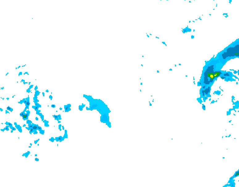 GDPS precipitation 126 hour forecast chart for Canada based on 2025/12/11 0000Z data