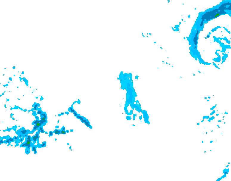 GDPS precipitation 132 hour forecast chart for Canada based on 2025/12/11 1200Z data