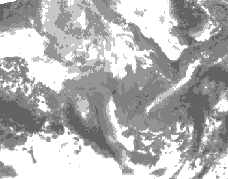 GDPS total cloud 012 hour forecast chart for Canada based on 2025/12/11 0000Z data