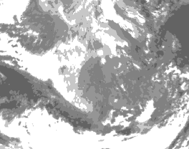 GDPS total cloud 042 hour forecast chart for Canada based on 2025/12/11 0000Z data