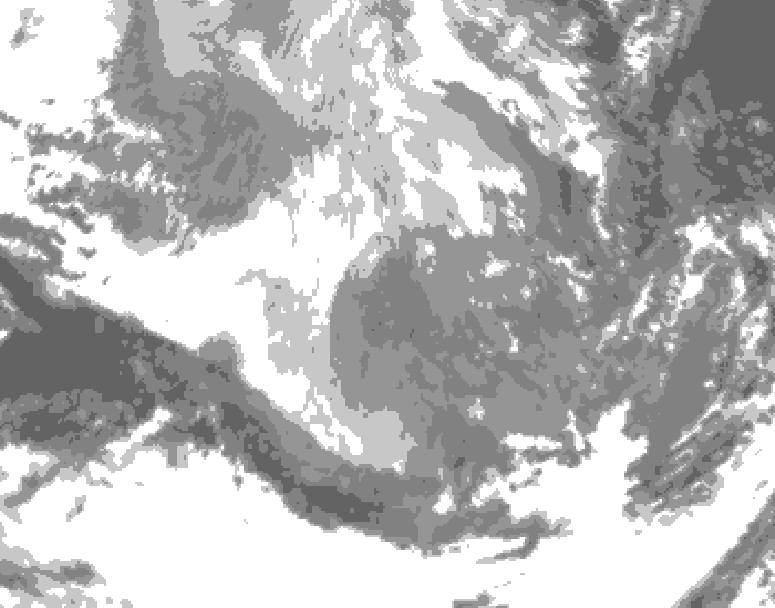 GDPS total cloud 048 hour forecast chart for Canada based on 2025/12/11 0000Z data