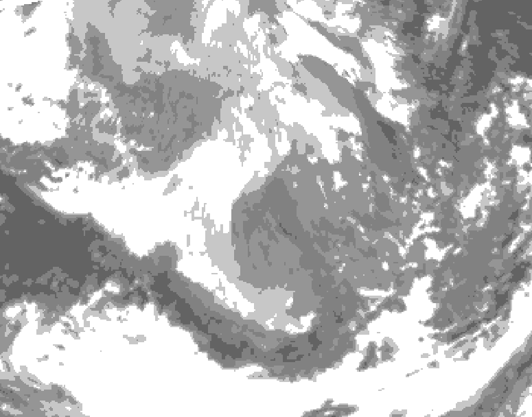 GDPS total cloud 054 hour forecast chart for Canada based on 2025/12/11 0000Z data