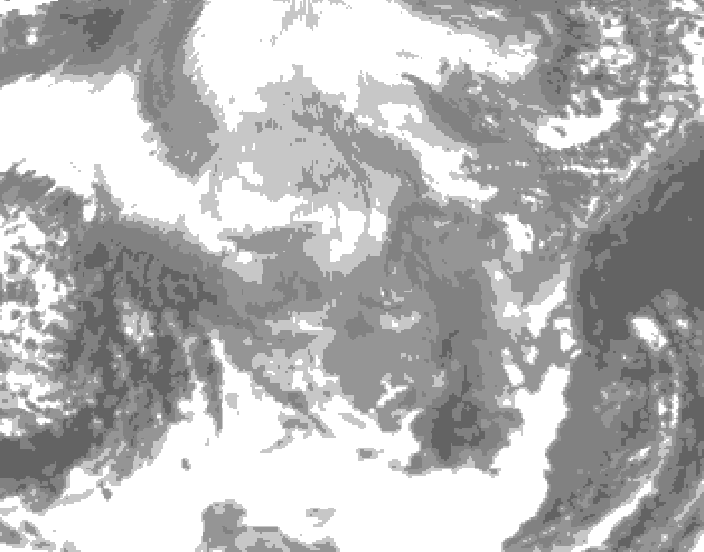 GDPS total cloud 114 hour forecast chart for Canada based on 2025/12/11 0000Z data