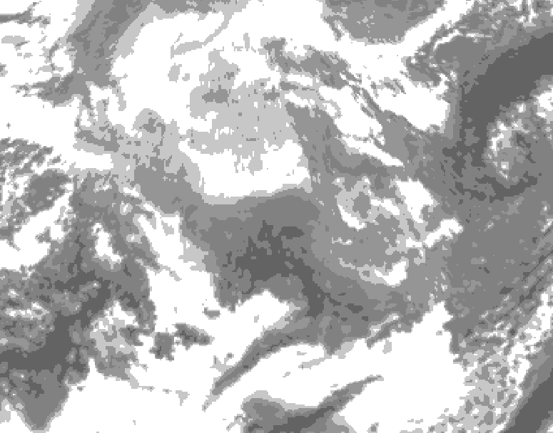 GDPS total cloud 138 hour forecast chart for Canada based on 2025/12/11 0000Z data