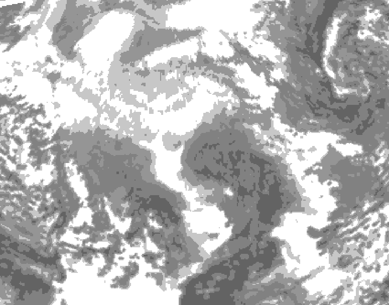 GDPS total cloud 156 hour forecast chart for Canada based on 2025/12/11 0000Z data