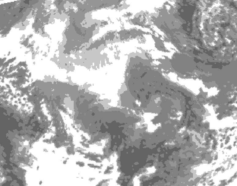 GDPS total cloud 168 hour forecast chart for Canada based on 2025/12/11 0000Z data