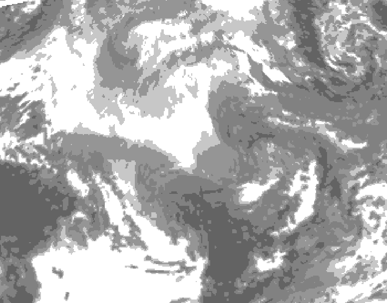 GDPS total cloud 174 hour forecast chart for Canada based on 2025/12/11 0000Z data