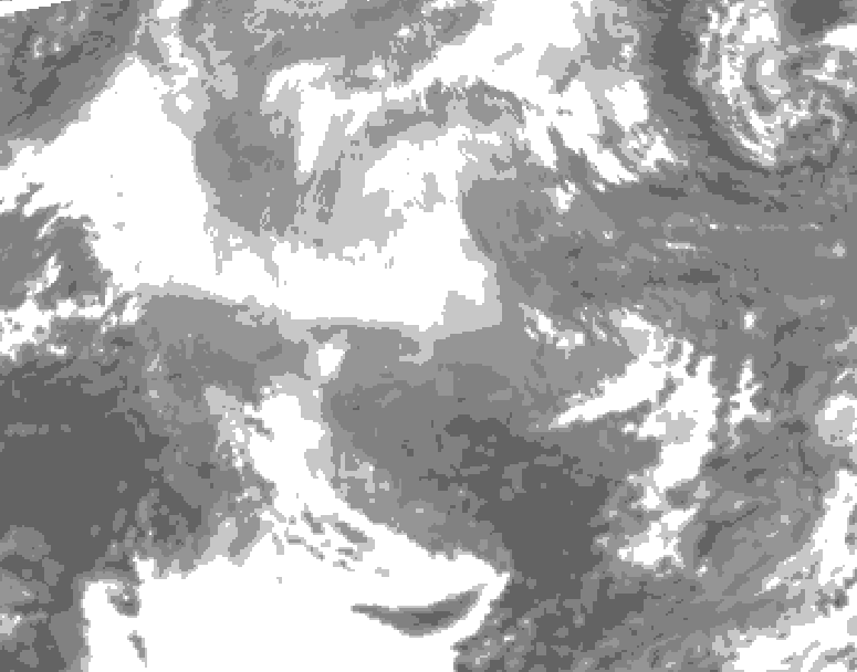 GDPS total cloud 180 hour forecast chart for Canada based on 2025/12/11 0000Z data