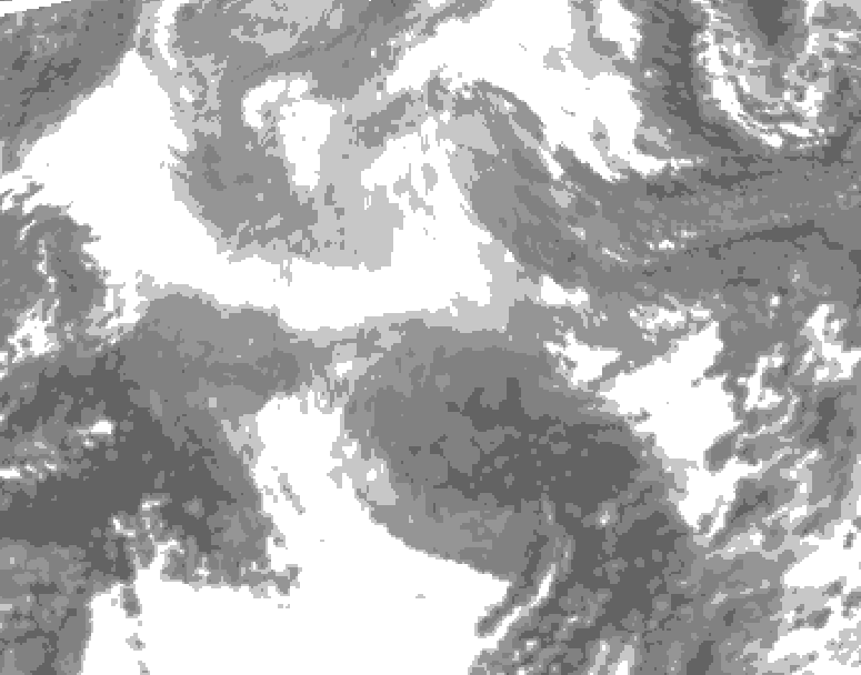 GDPS total cloud 186 hour forecast chart for Canada based on 2025/12/11 0000Z data