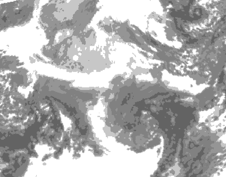 GDPS total cloud 198 hour forecast chart for Canada based on 2025/12/11 0000Z data