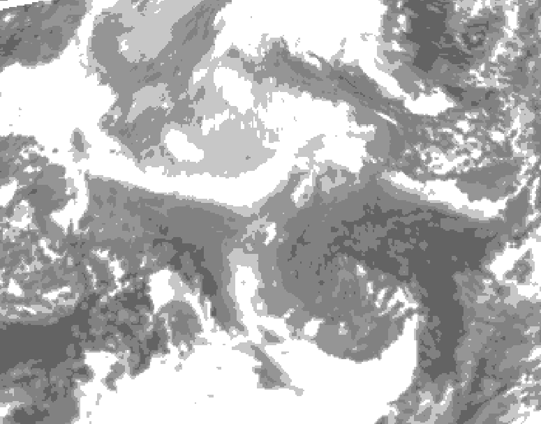 GDPS total cloud 204 hour forecast chart for Canada based on 2025/12/11 0000Z data