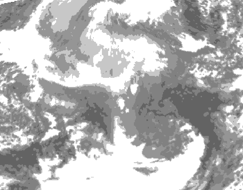 GDPS total cloud 210 hour forecast chart for Canada based on 2025/12/11 0000Z data