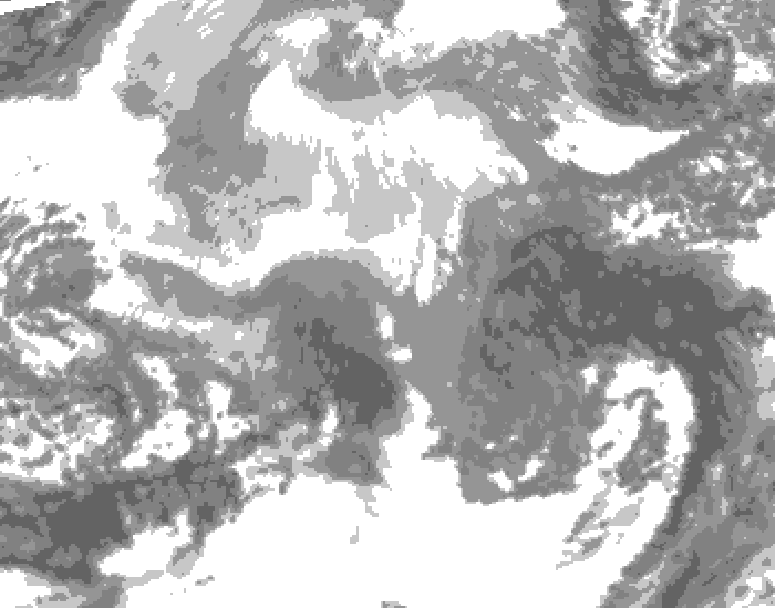 GDPS total cloud 216 hour forecast chart for Canada based on 2025/12/11 0000Z data